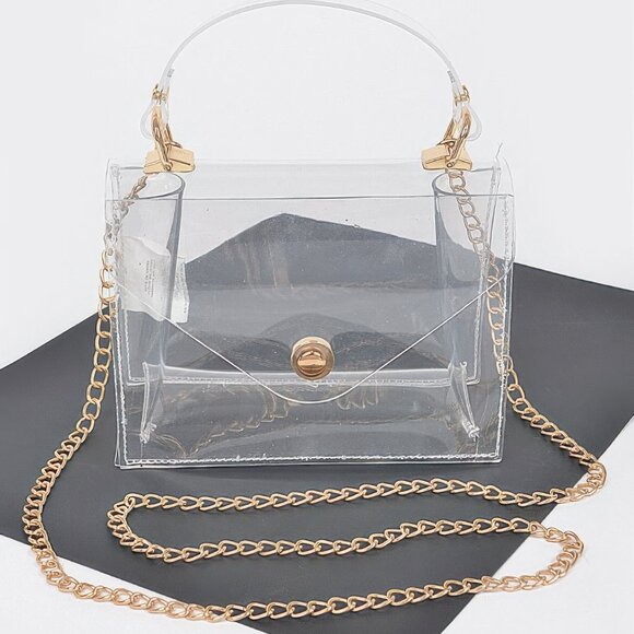 Clear Pvc Top Handle Crossbody Bag